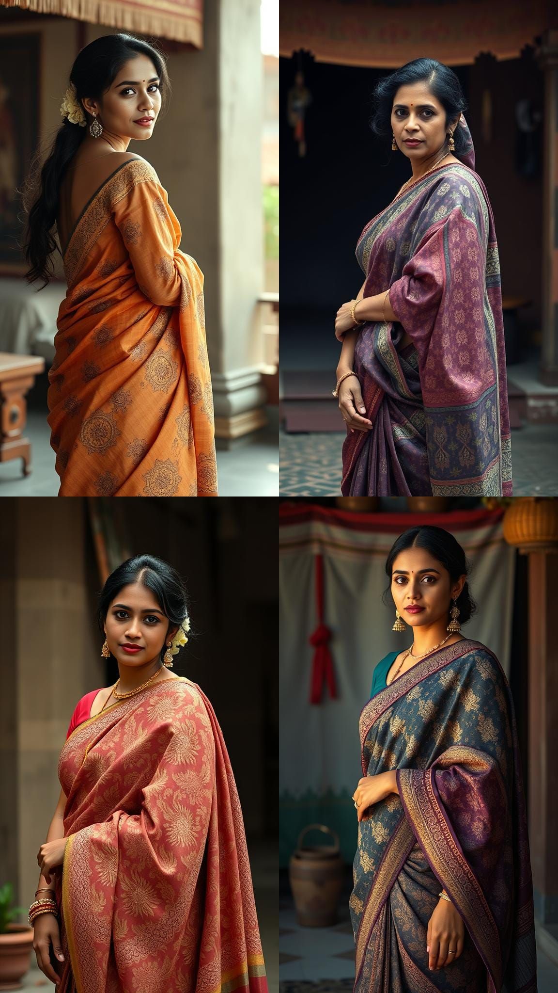 Elegant Woman Showcasing Intricate Jamdani Saree