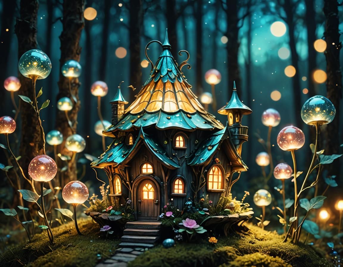 Astral Fairy House in Vaporwave Style