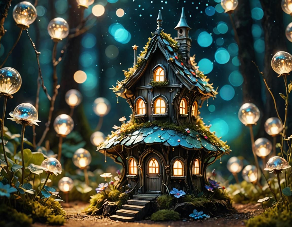 Astral Fairy House in Vaporwave Style