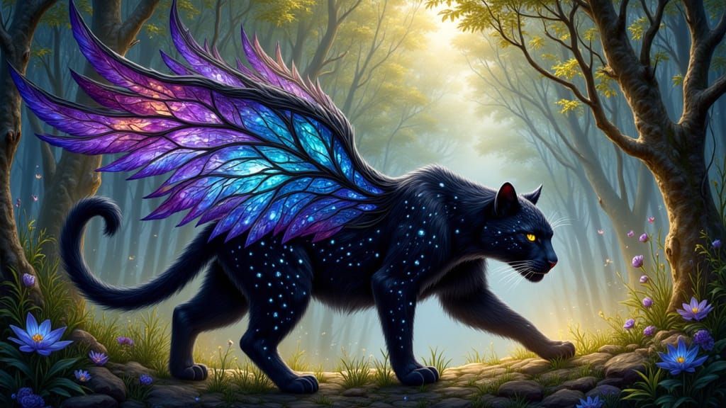 Prismfire Panther in Mystical Forest