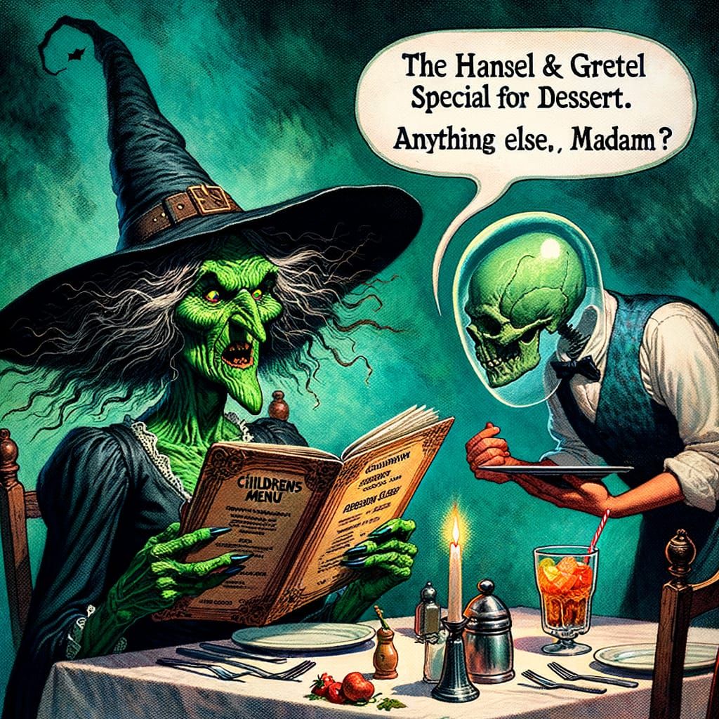 Witches began ordering from the Childrens Menu with the pass...