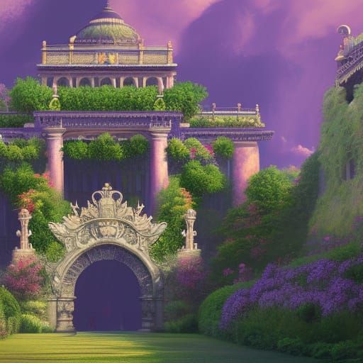 Palace Gardens: Fantasy Concept Art in 8K
