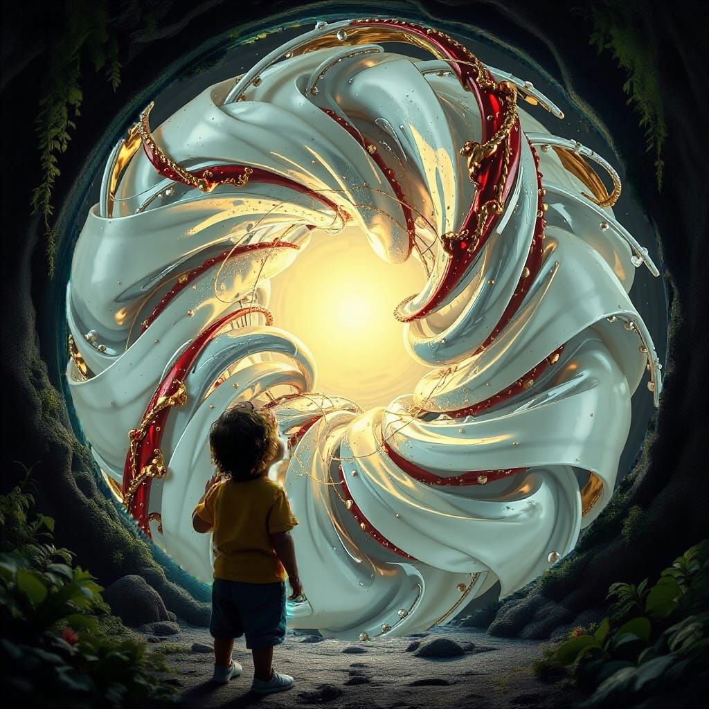 Hyperrealistic Sculpture of Spiraling Glory