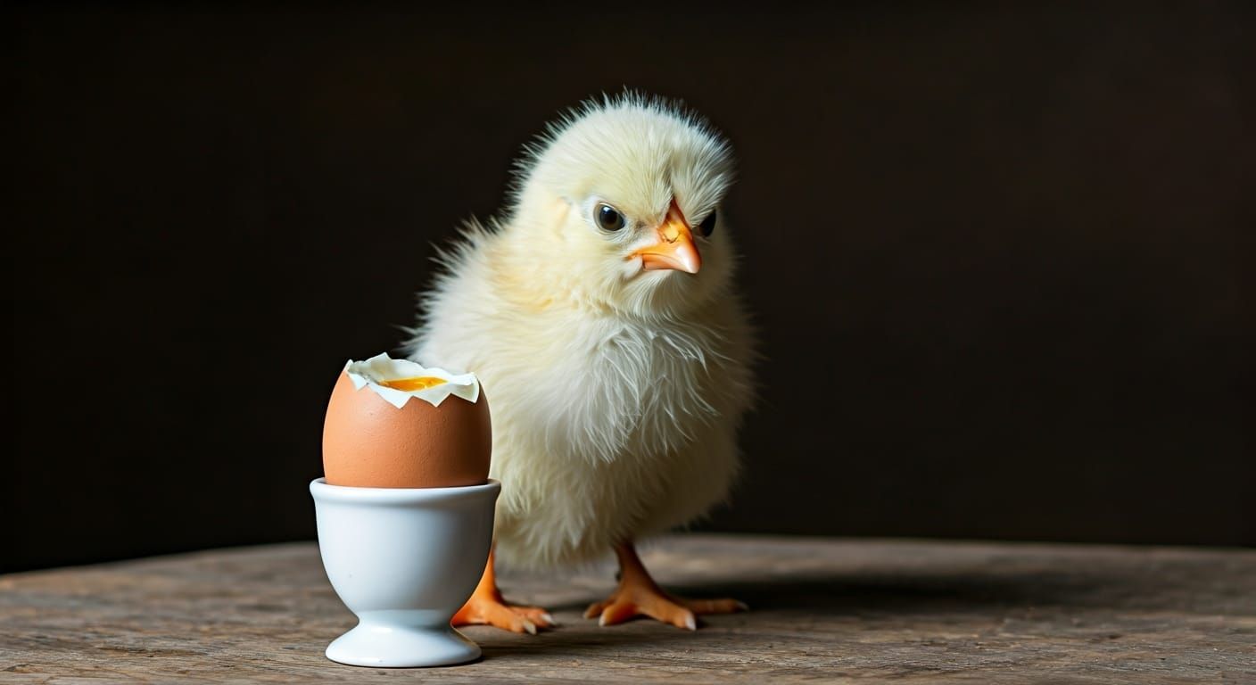 Grumpy Chick Discovers Boiled Egg Surprise