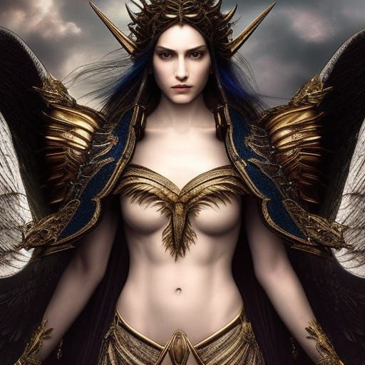 Angel Warrior in Gothic Dark Fantasy Style