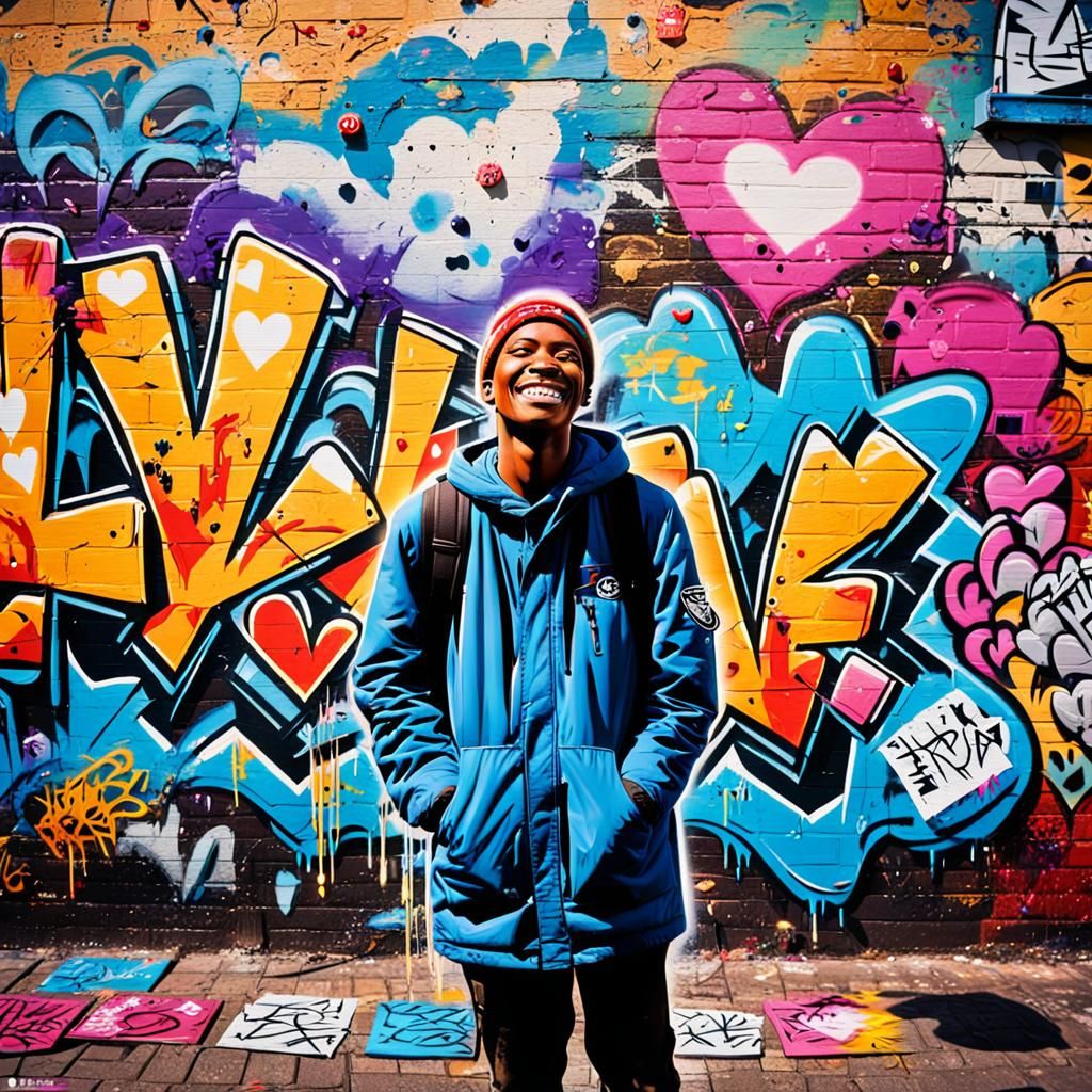 Vibrant Street Art: Love in Urban Pop Style