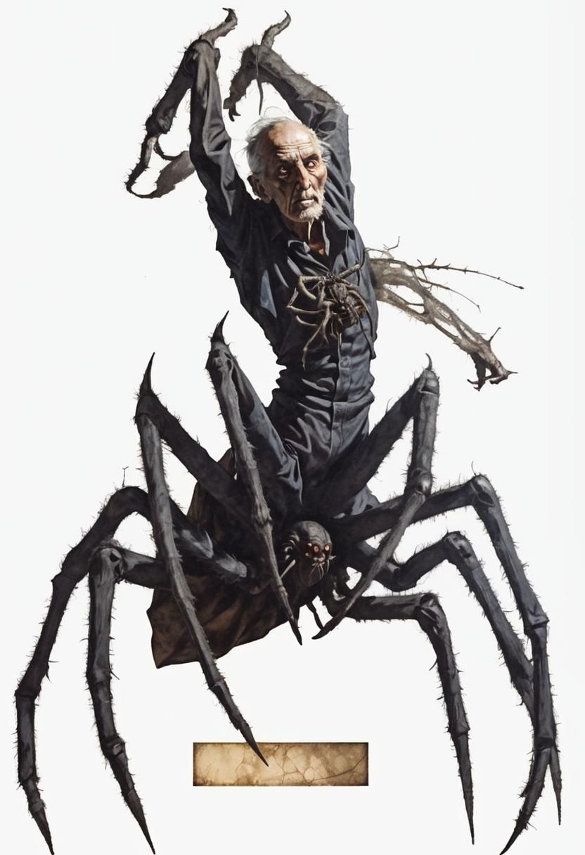 Disturbing Spider-Man Hybrid in Expressionist Style