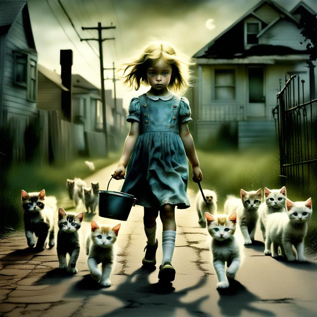 Girl with Kittens: A Surreal Masterpiece