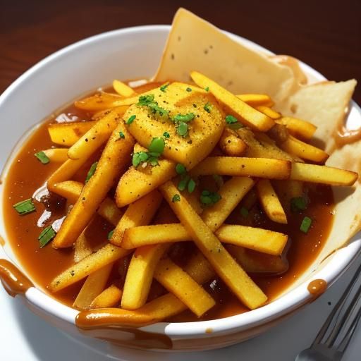 Vibrant French Fry Still Life with Cheesy Gravy and Paprika