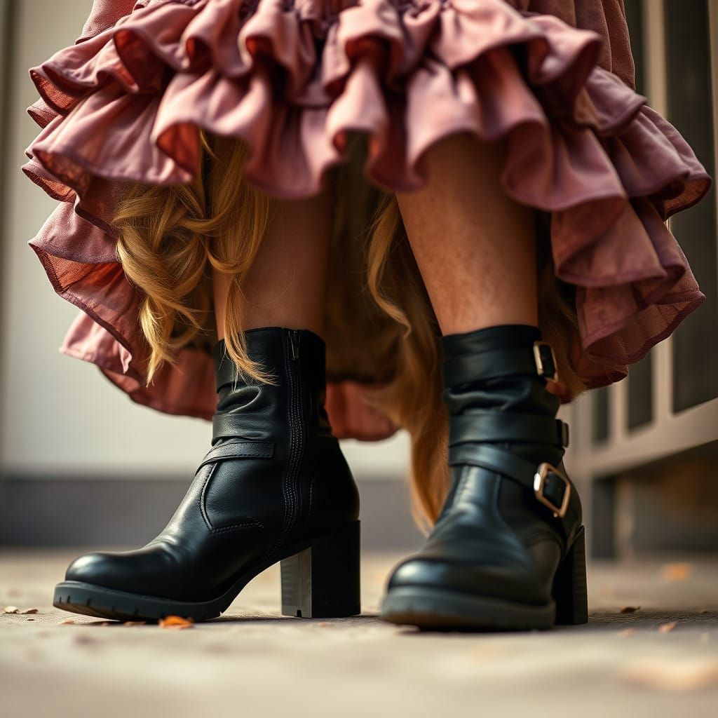 Young Crossdresser's Velvet Dress Flair