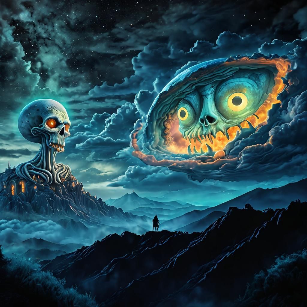 Squidward Moon over Bikini Bottom: HR Giger Style