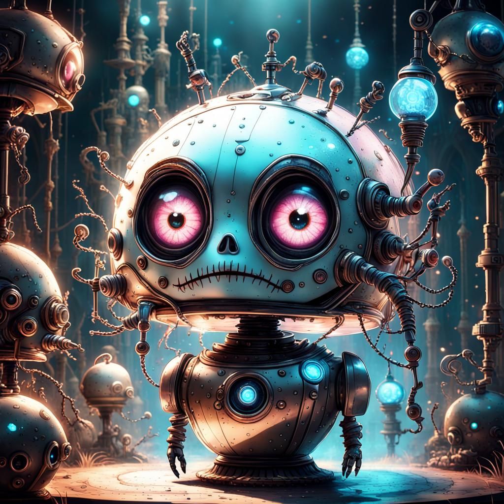 Creepy Cute Robot Butler Alice in Aetherpunk Fantasy