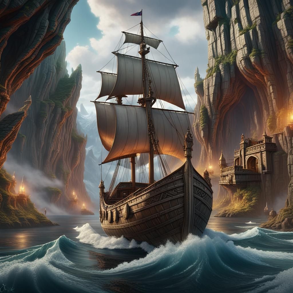 Sailing to Valhalla: A Detailed Matte Painting
