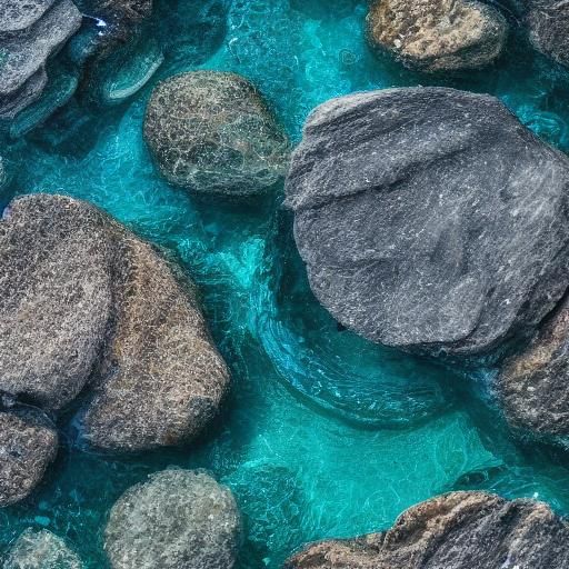 Letters Carved on Sea Rocks in Turquoise Sea