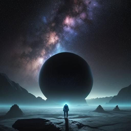 Astronaut Gazing at Nebula: Hyper-Realistic Sci-Fi Art