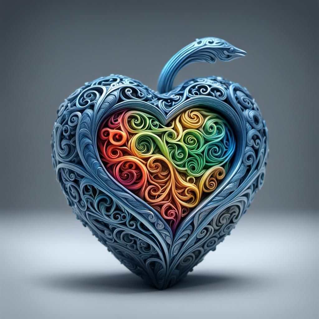 Realistic Heart Figurine in Ultra HD