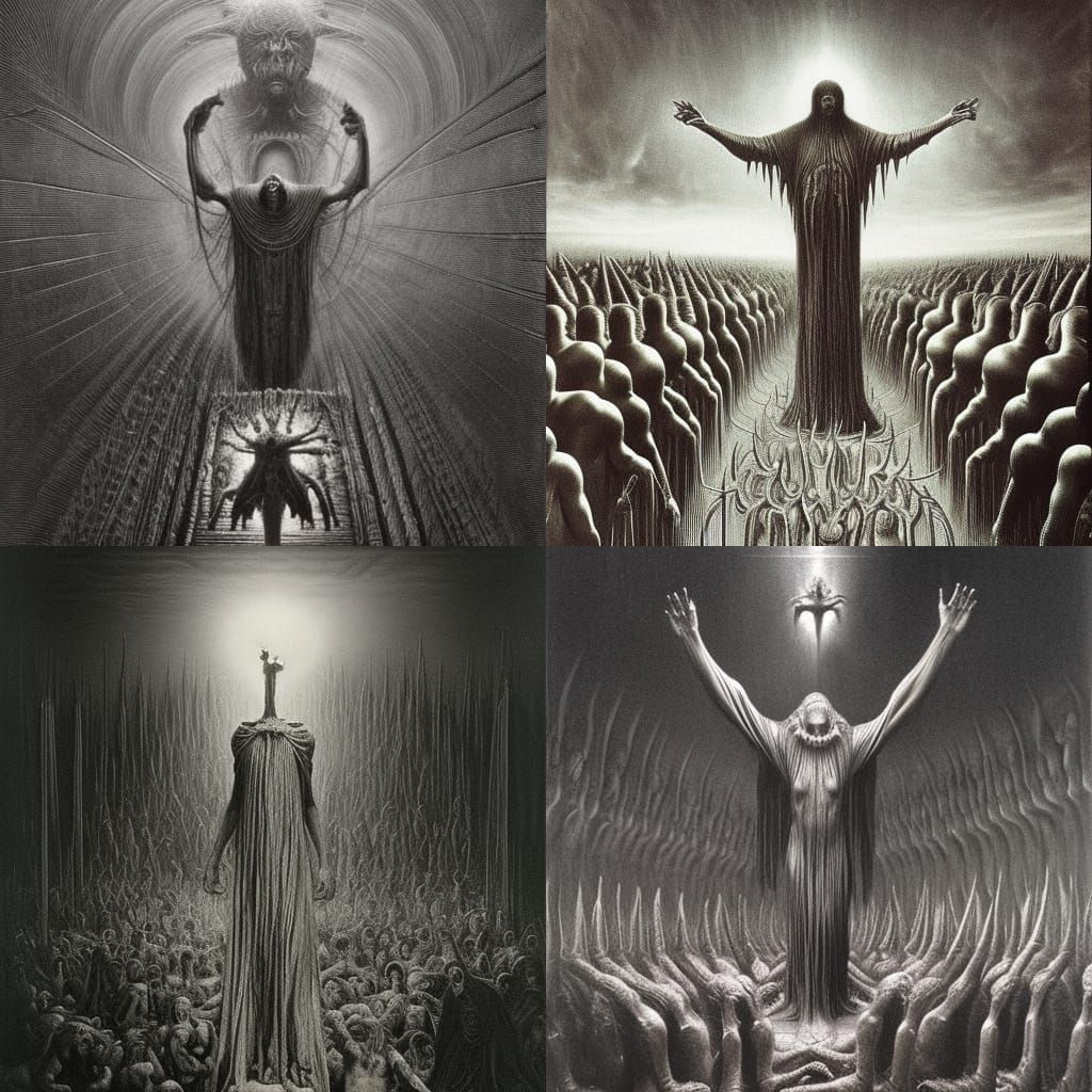 Demonic Cult Ritual in Dark Fantasy Style