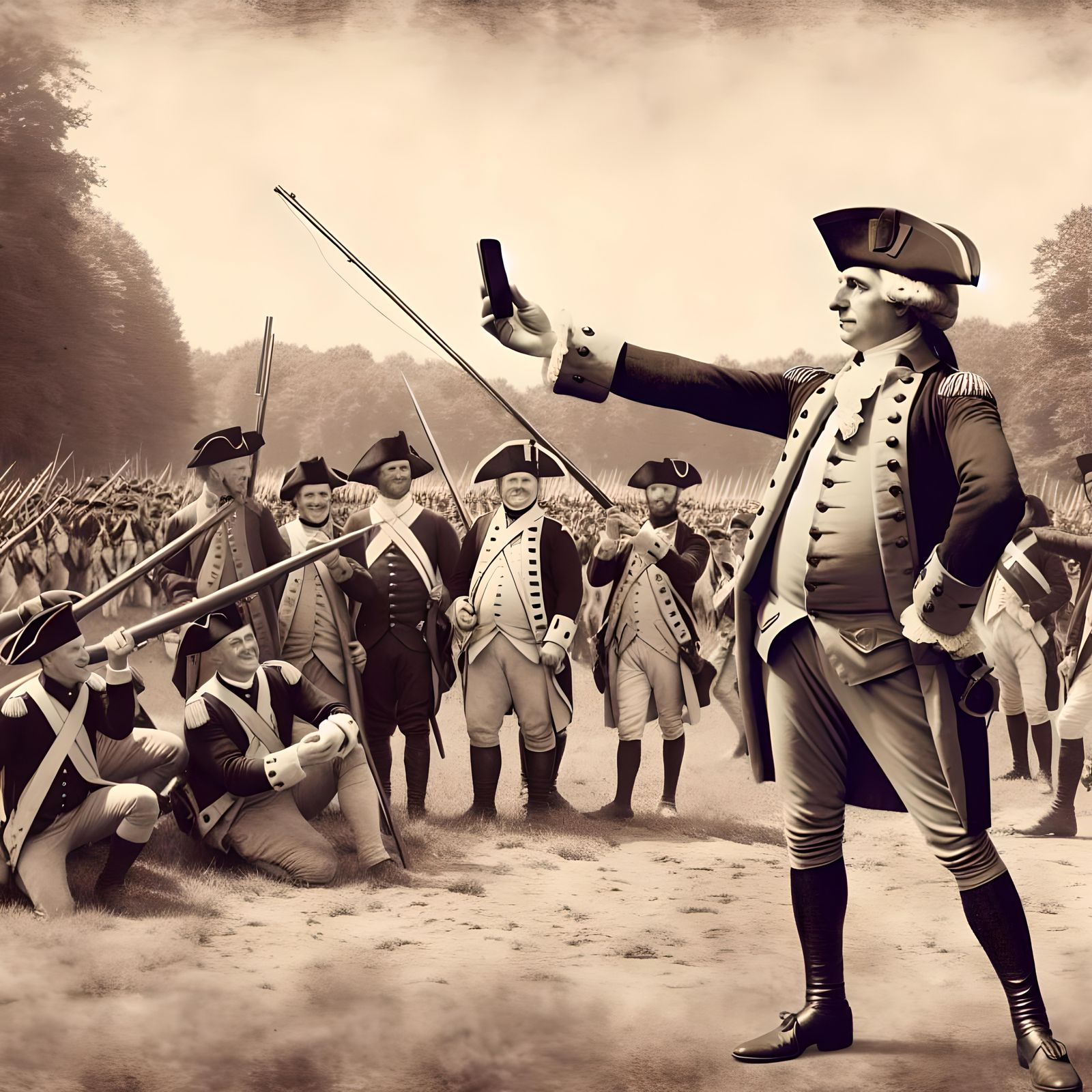 George Washington takes a selfie at Yorktown