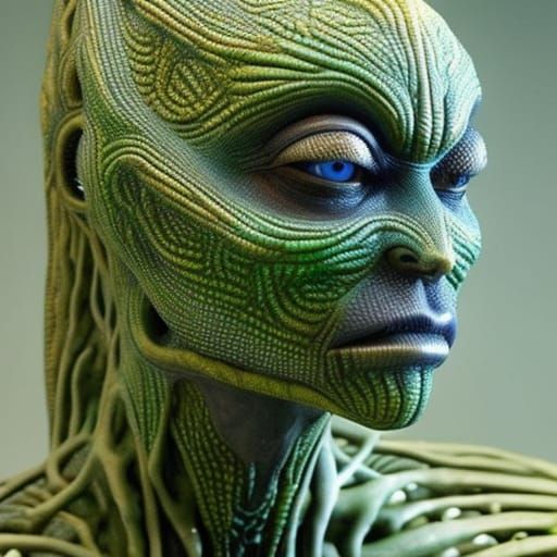 Exotic Alien Woman with Gold Details