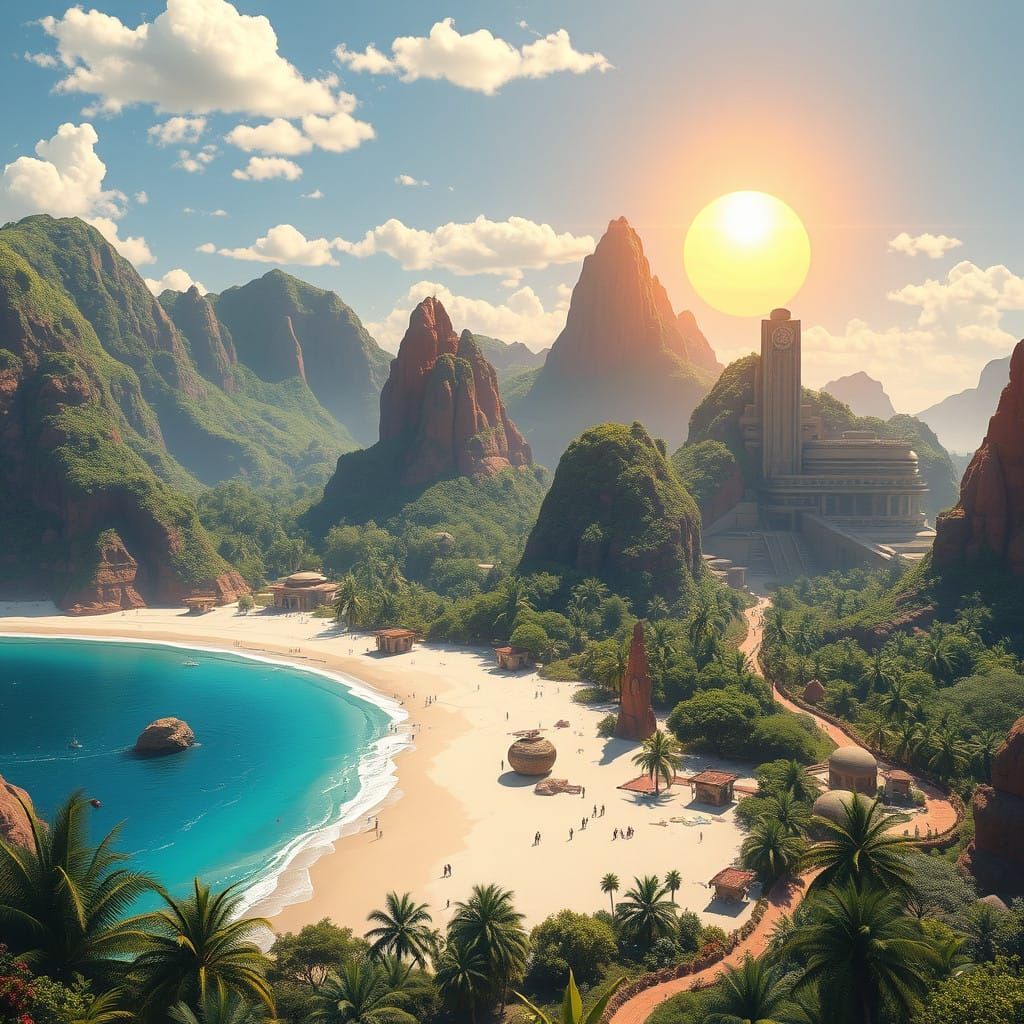 Tropical Paradise on Tatooine: A Futuristic Utopia