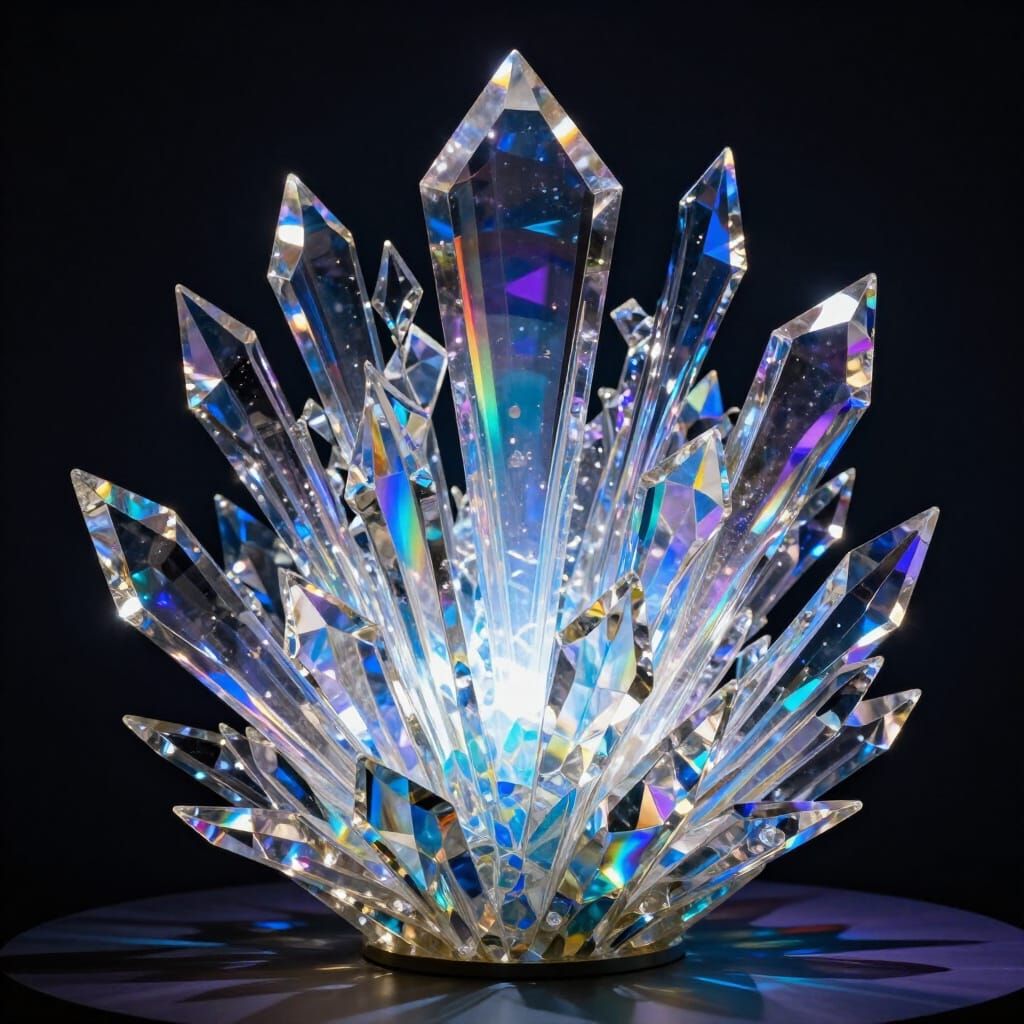 Abstract Crystal Sculpture With Ethereal Glow