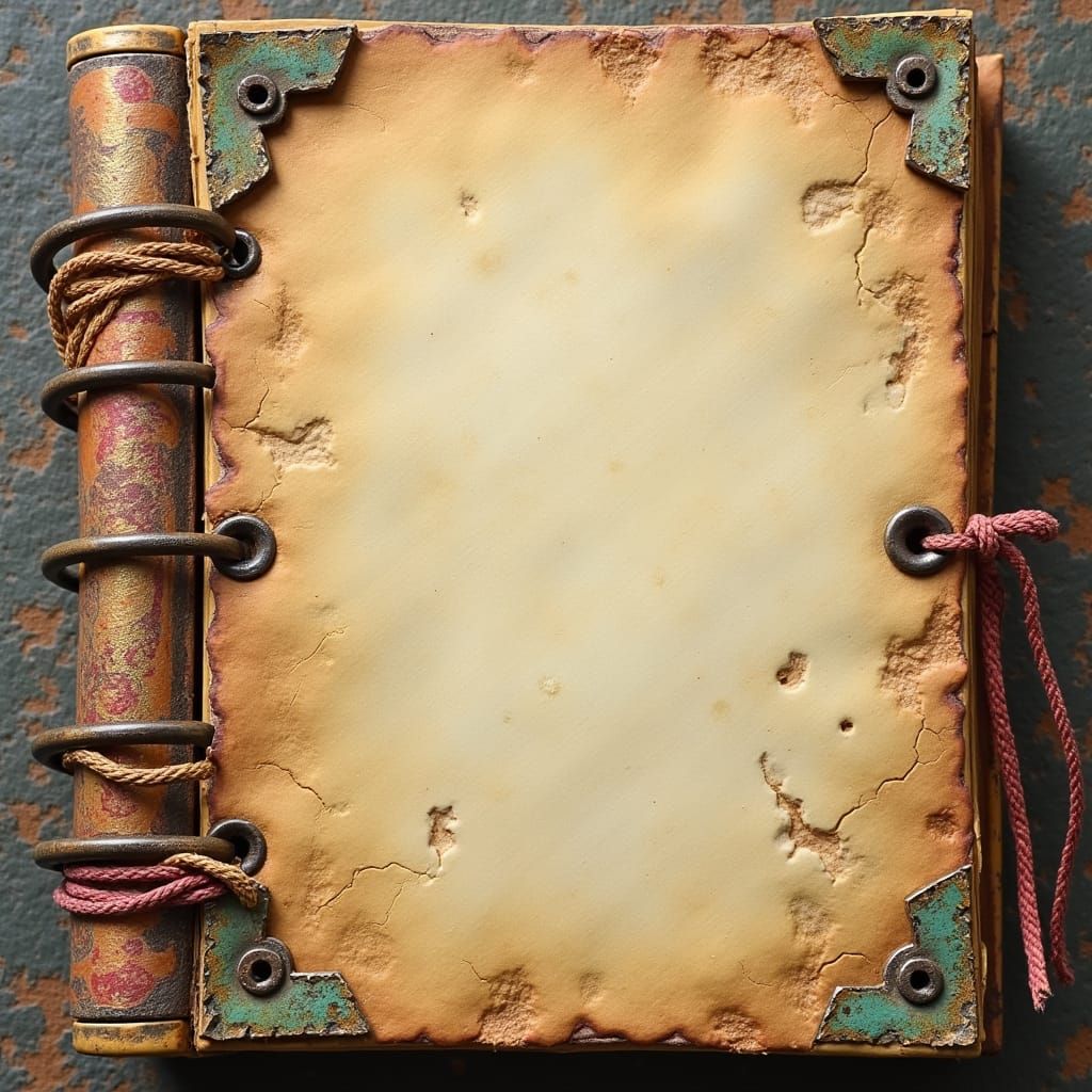 Distressed Journal with Metal Accents and Craquelure