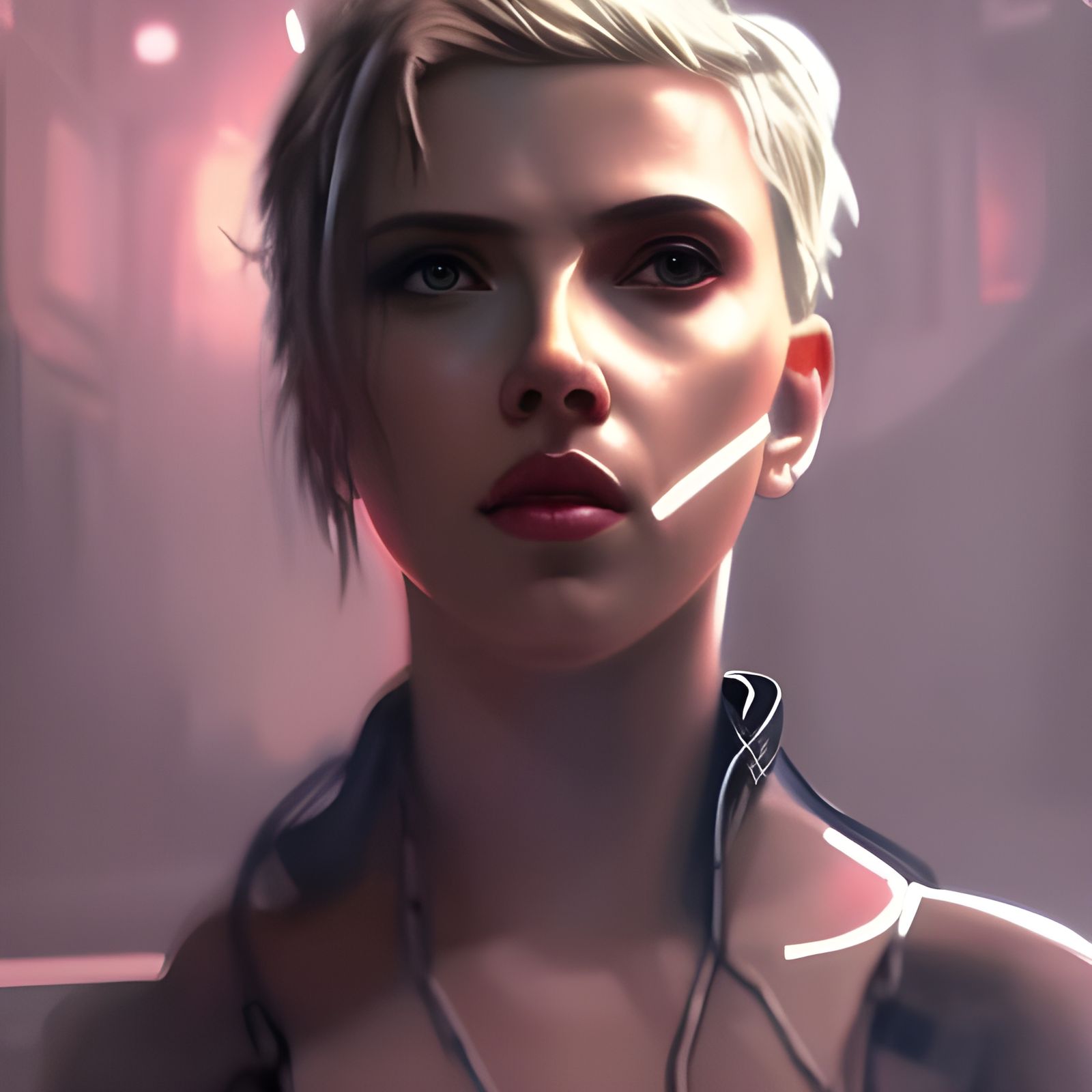 Cyberpunk Scarlett Johansson in 8K Resolution