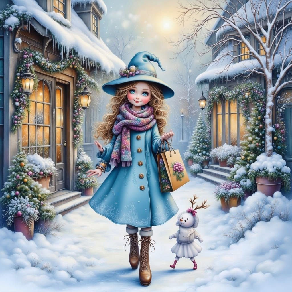 Joyful Girl Enjoys Winter Day Outdoors