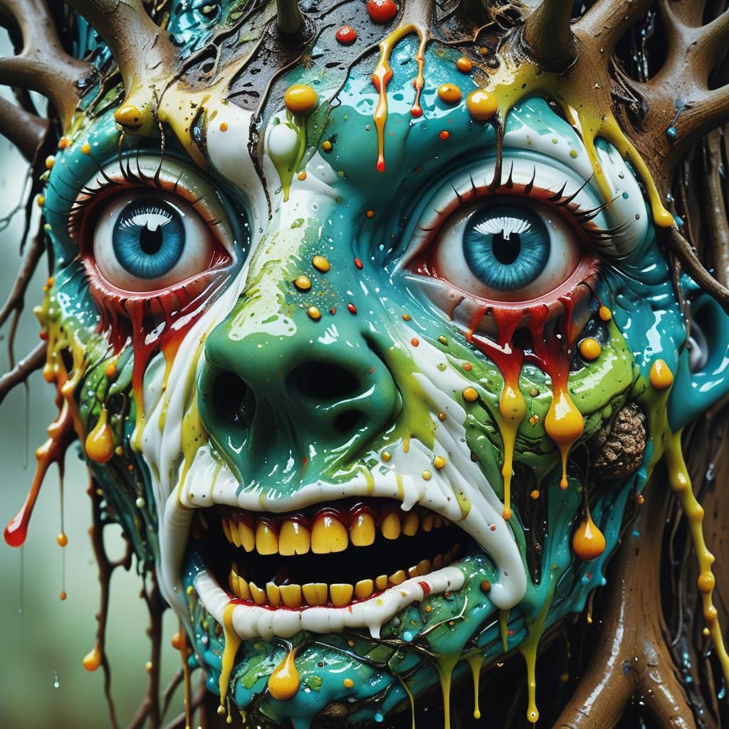 Grotesque Surreal Tree Monster in Macro Photography