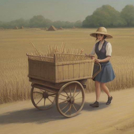Cart Carrying Straw: Simple AI Image
