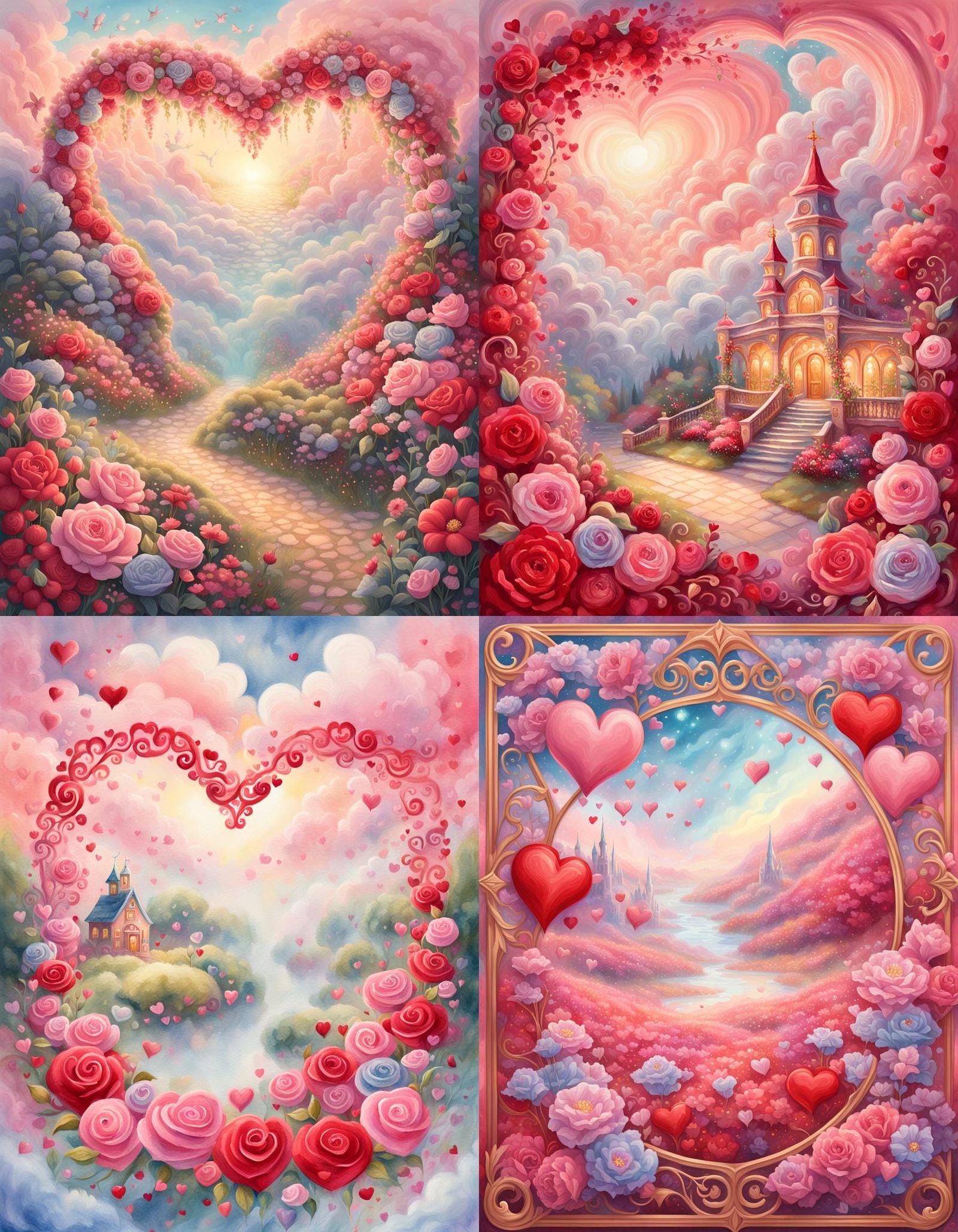 Whimsical Valentine's Day Invitation in Dreamy Gouache Swirl...