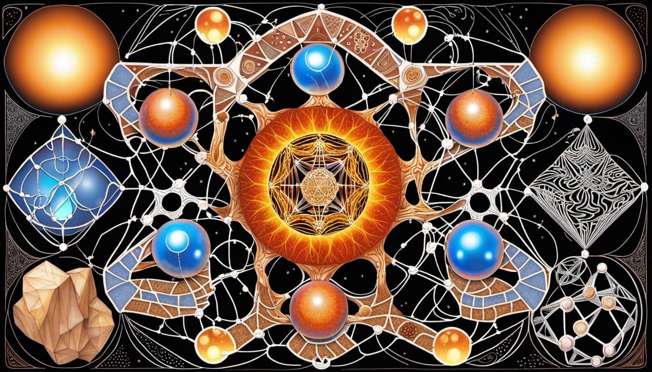 Fractal Geometry with Crystalline Refractions and Runes