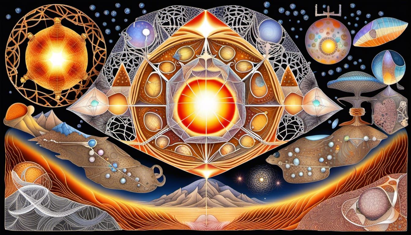 Fractal Zodiac: Crystalline Metatron's Cube Refractions