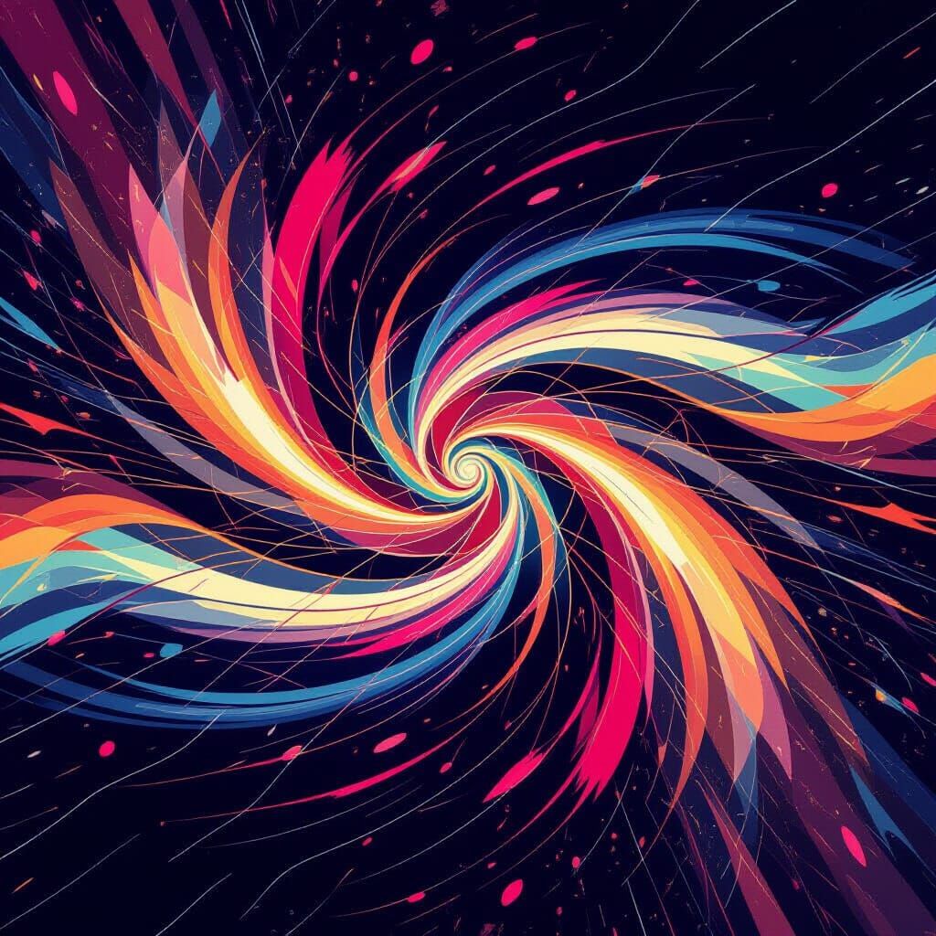 Abstract Motion Illustration in Digital Glitch Style