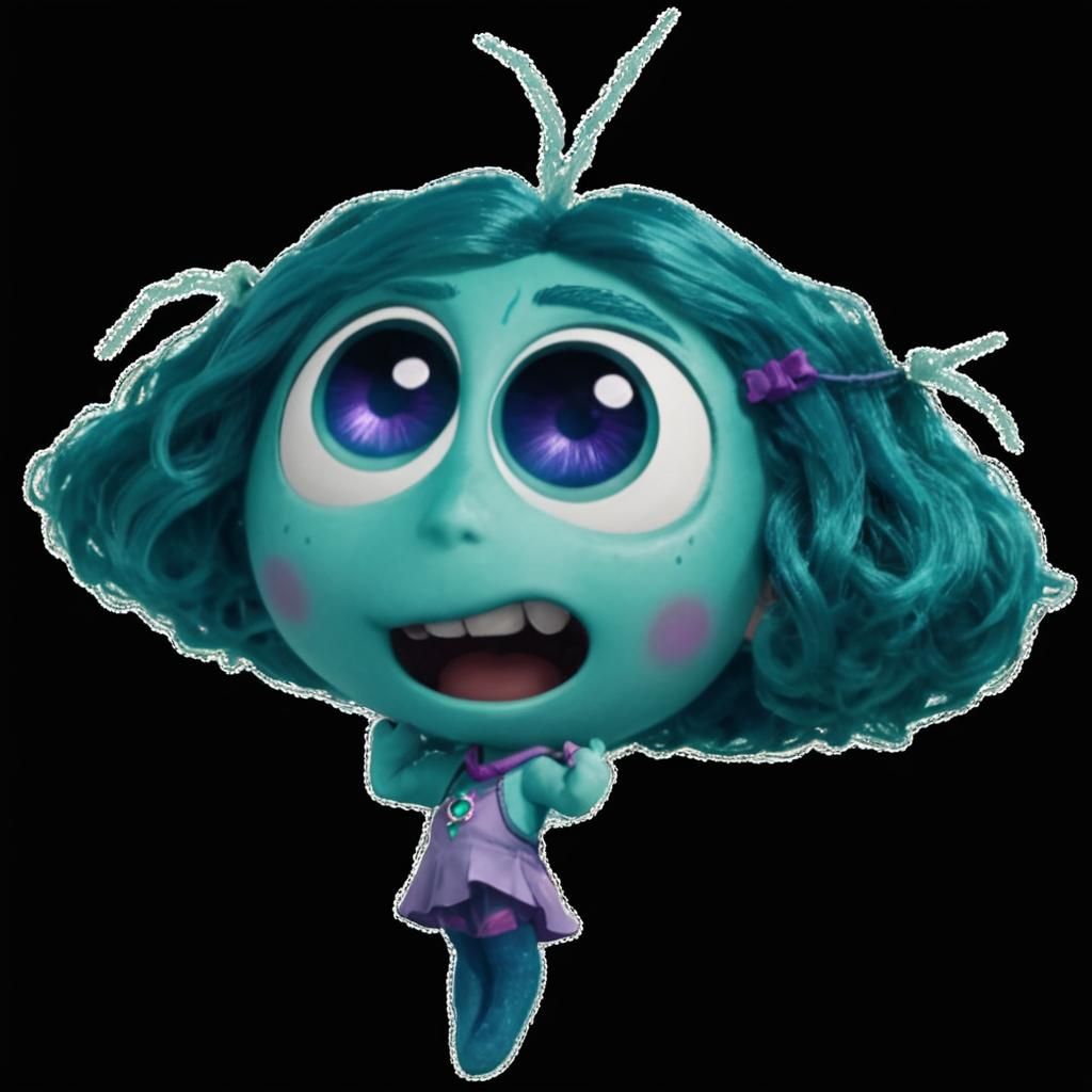 Cartoon Emotion: Envy with Aquamarine Skin