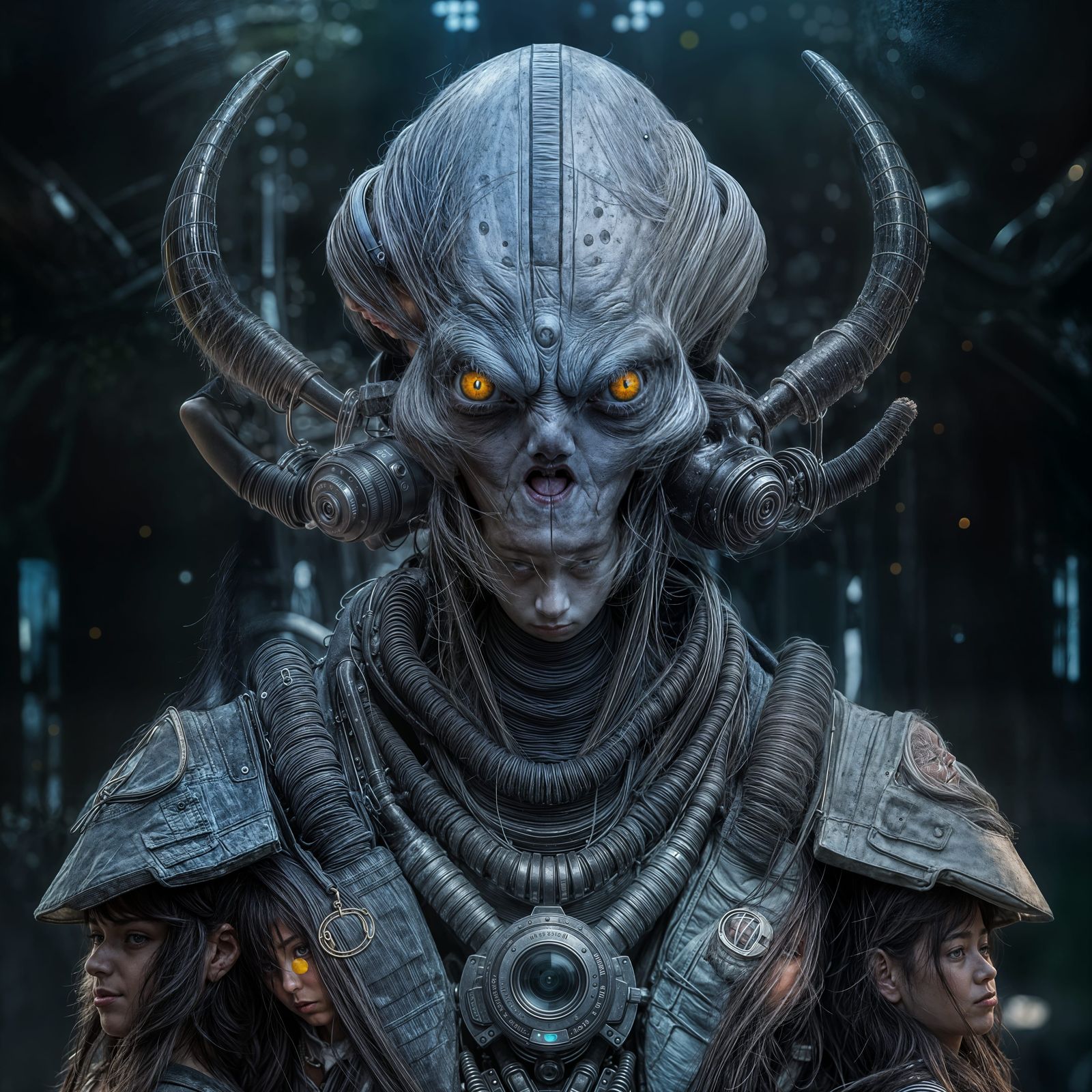 a cyberpunk shaman alien