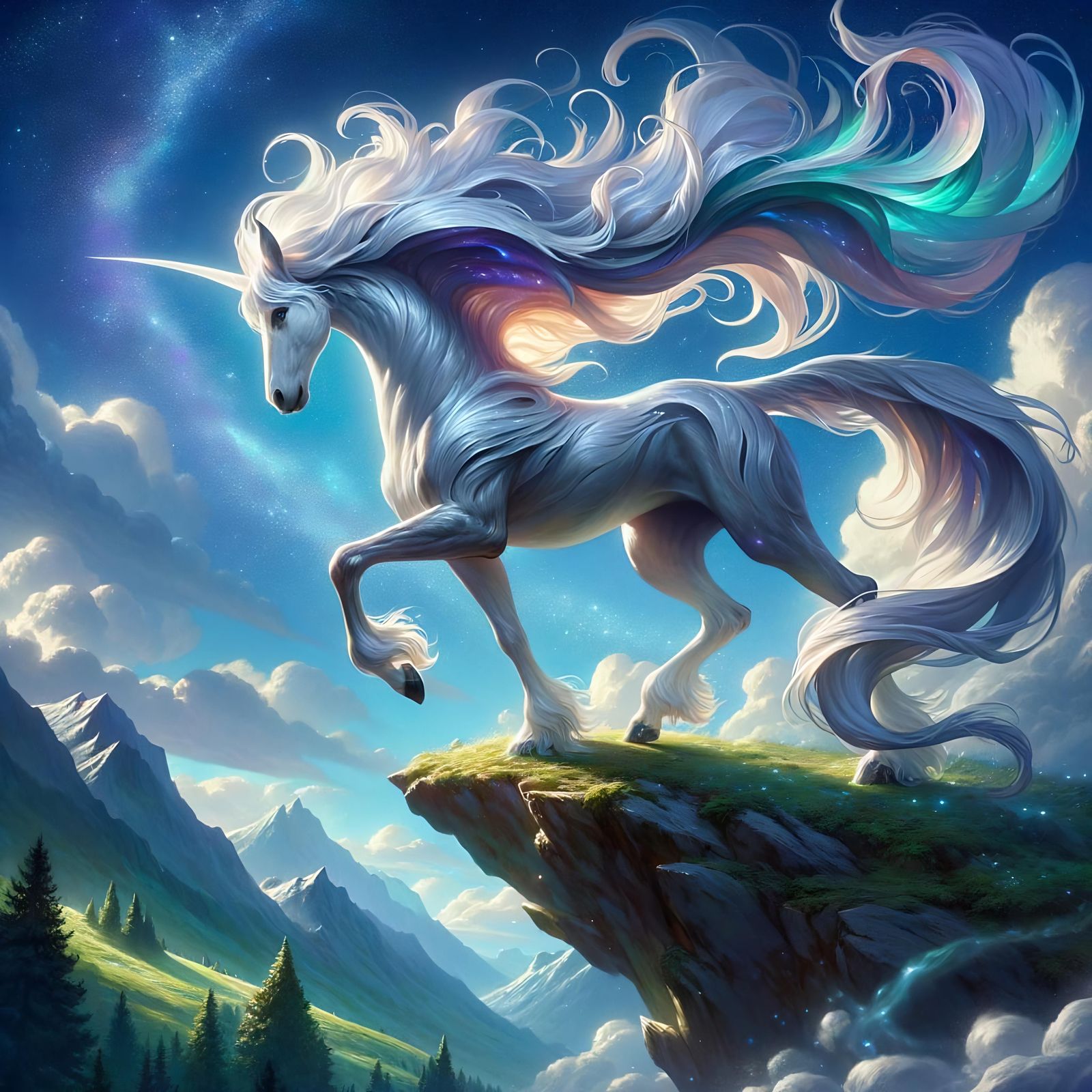 Majestic Asperi Wind Steed on a Cliff Edge