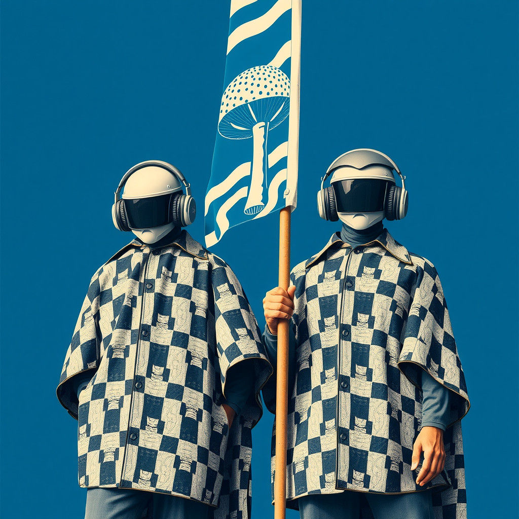 Black Forest Accountants Celebrate Mushroom Art: Linocut Sty...