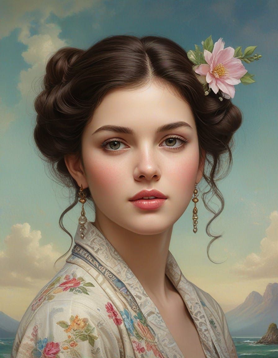 Ethereal Lady in Vintage Innocence