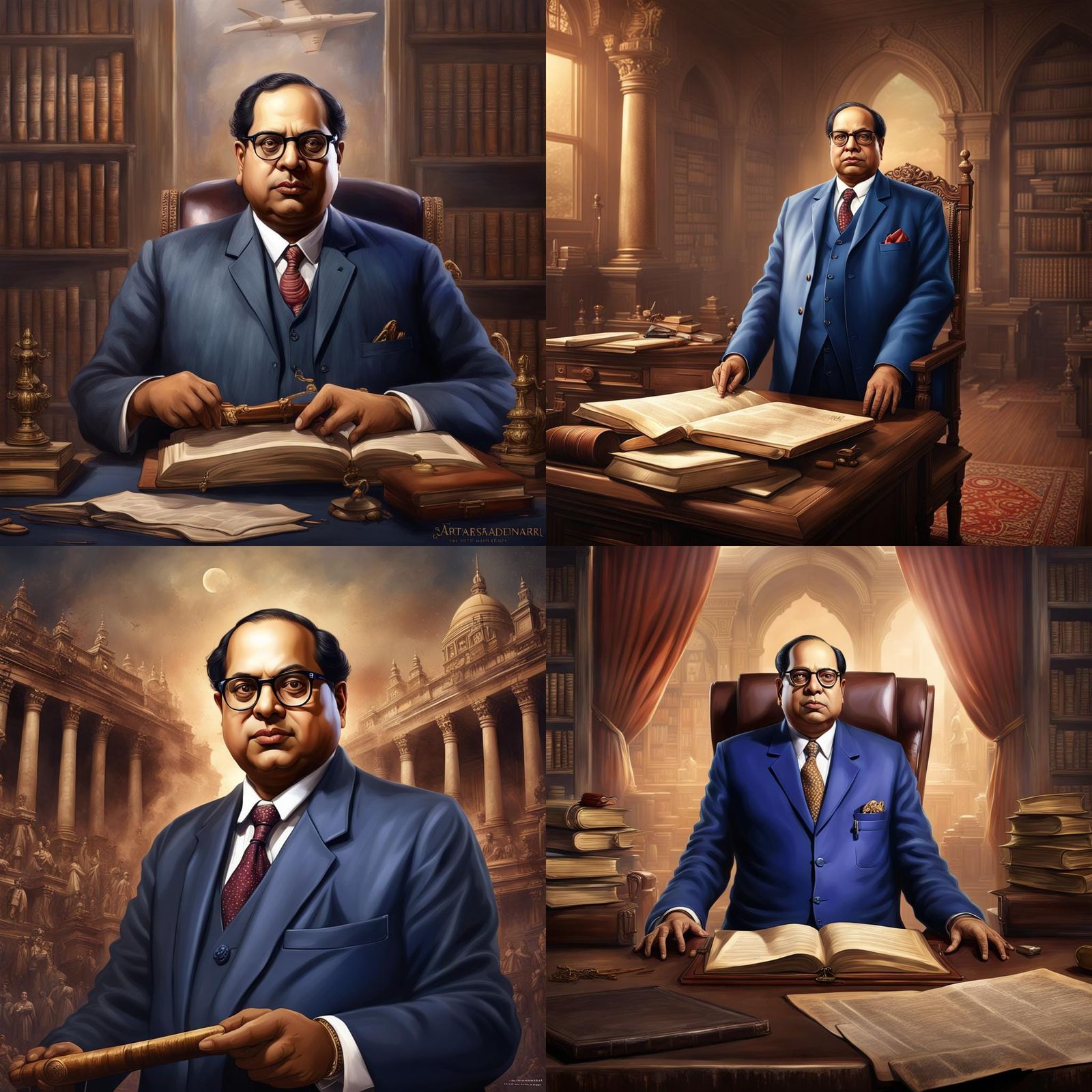 B.R. Ambedkar with Indian Constitution: Detailed Art