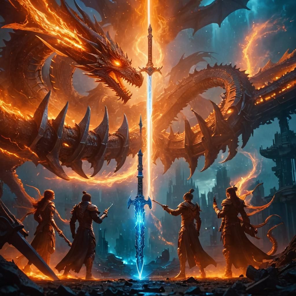 Ominous Sci-Fi Sword with Dragon Souls in Unreal Engine