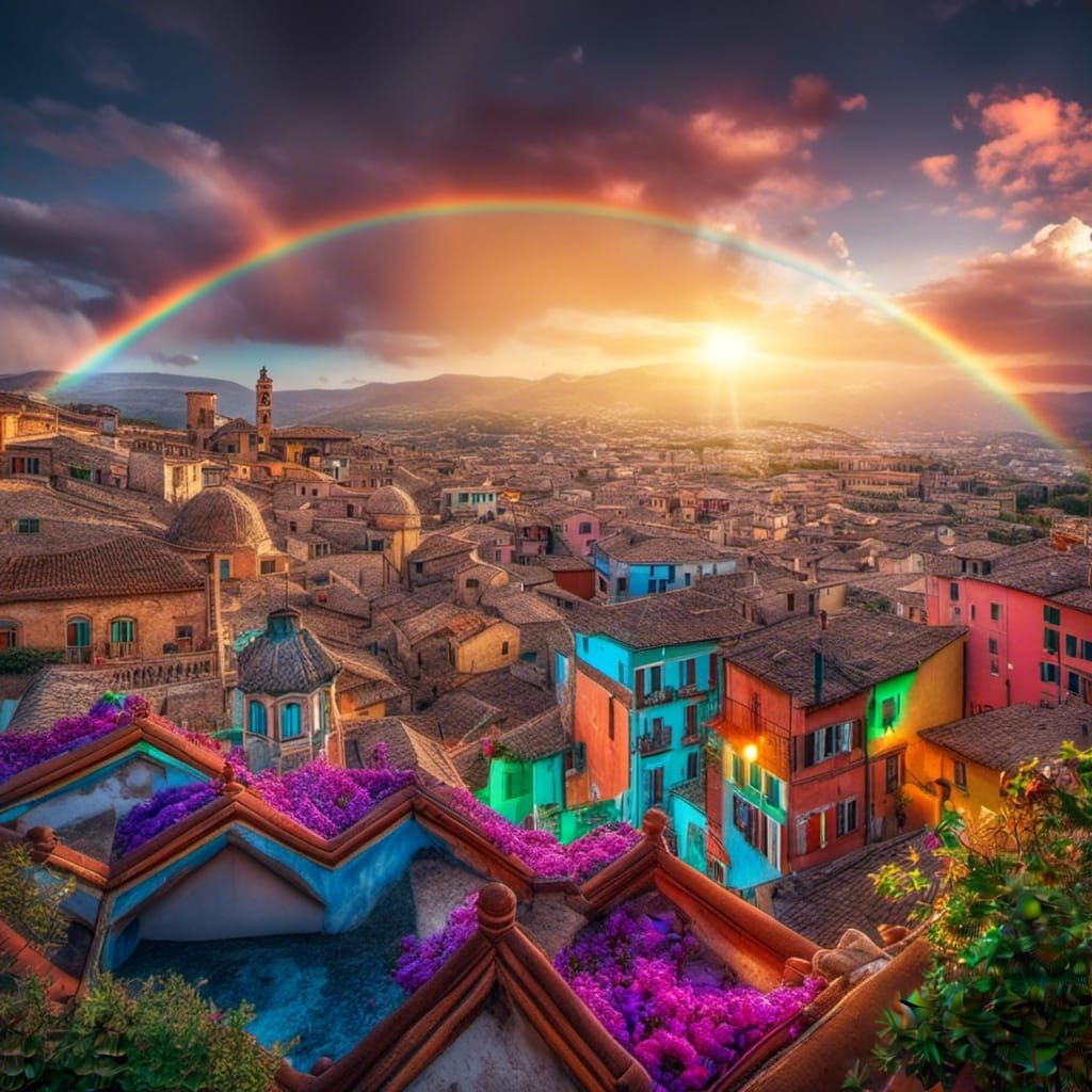 Vibrant Rainbow Pride Image in HDR