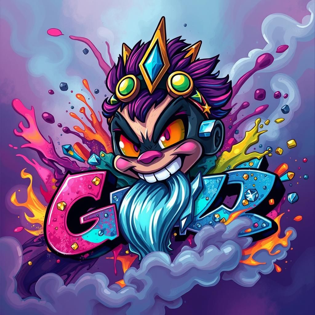 Graffzen Graffiti Art with Swirling Paint Splashes