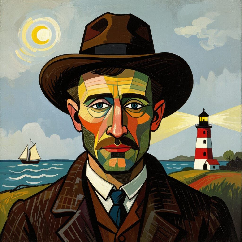 Introspective Portrait in Expressionist Style