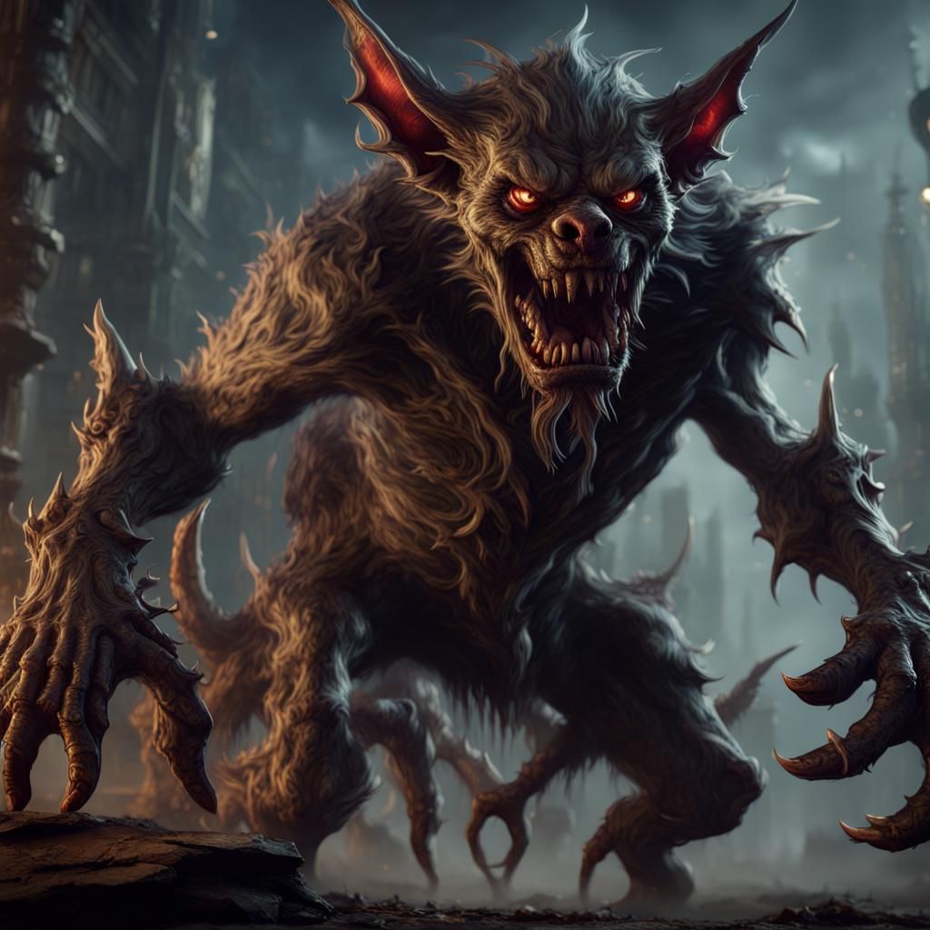 Barghest Goblin: Detailed Matte Painting