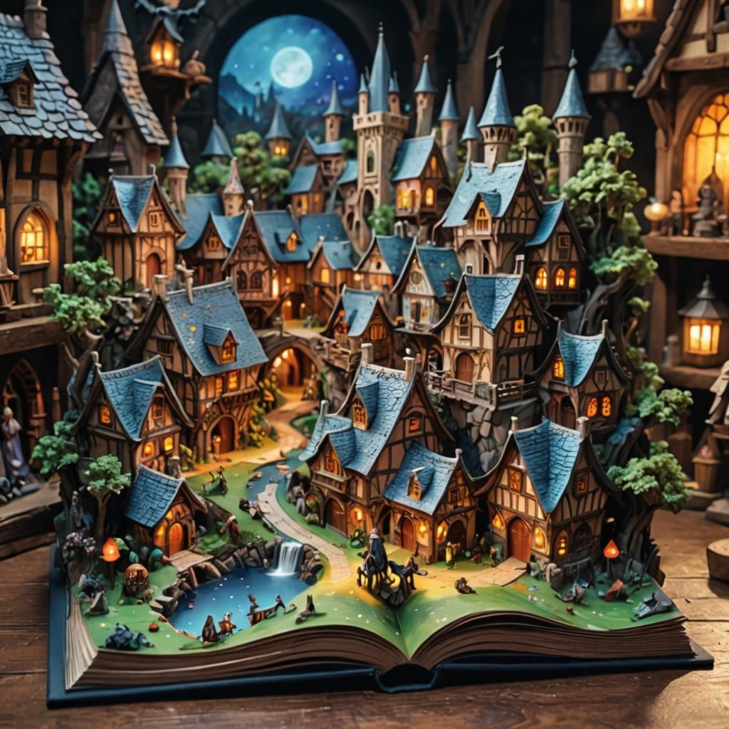 Magical Medieval Village Pop-Up Book Art