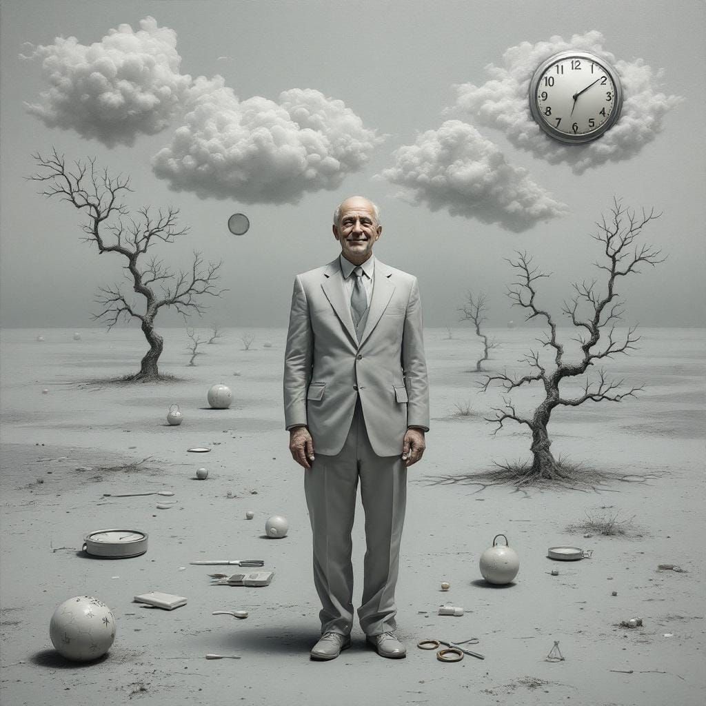 Surreal Surgeon's Dream in a Melting Landscape