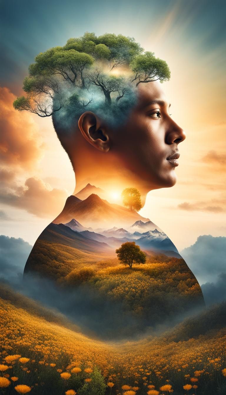 Double Exposure Human-Nature