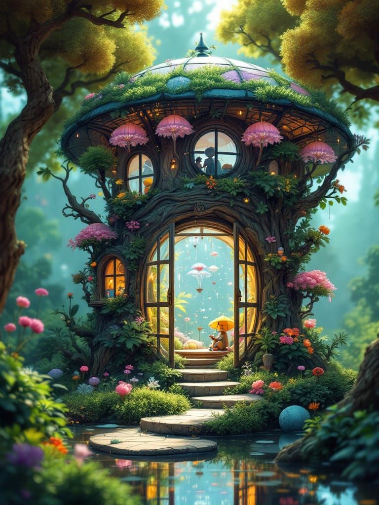 Enchanted Forest in Glass Box: Whimsical Anarchitecture