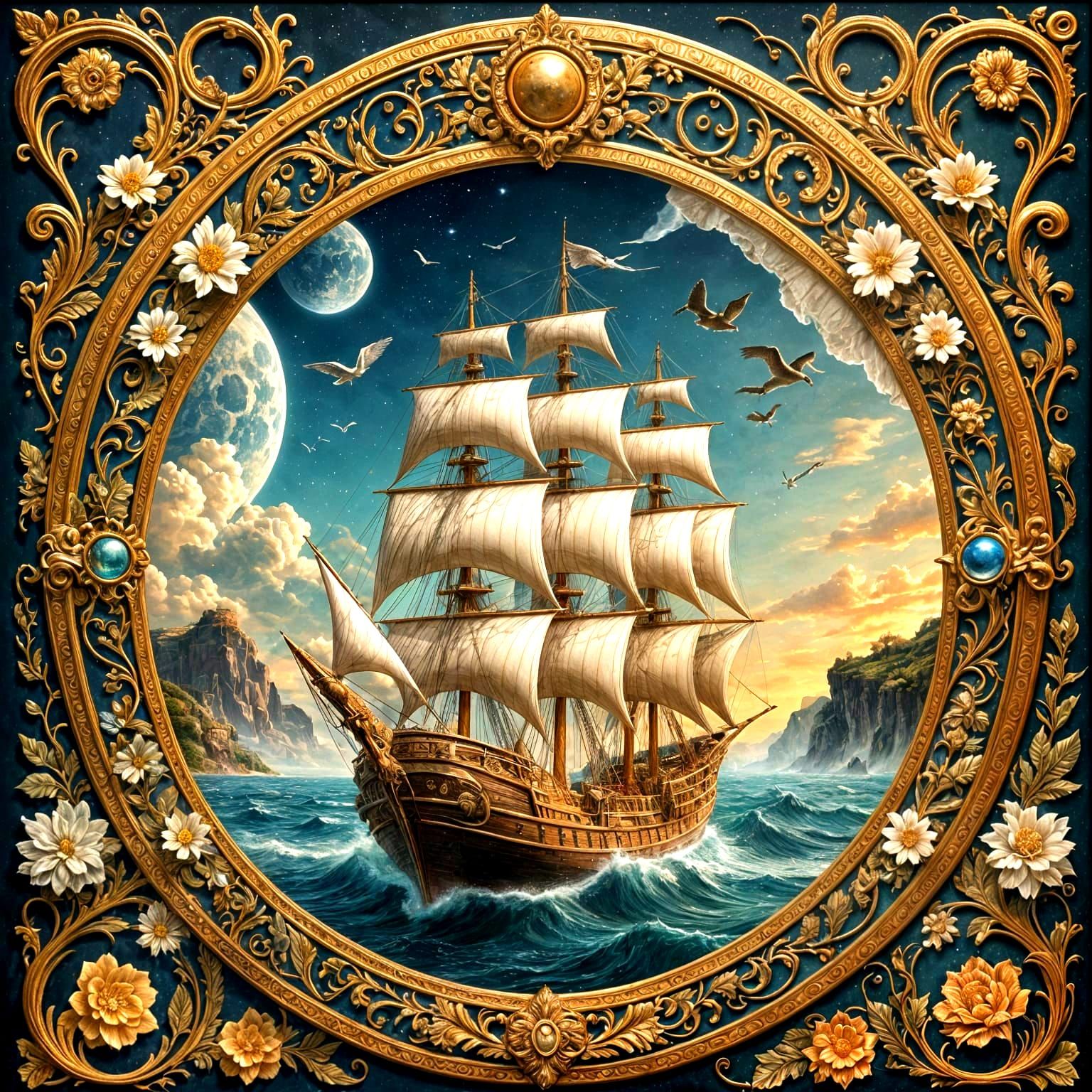 Surreal Schooner Sails into Cosmic Harmony